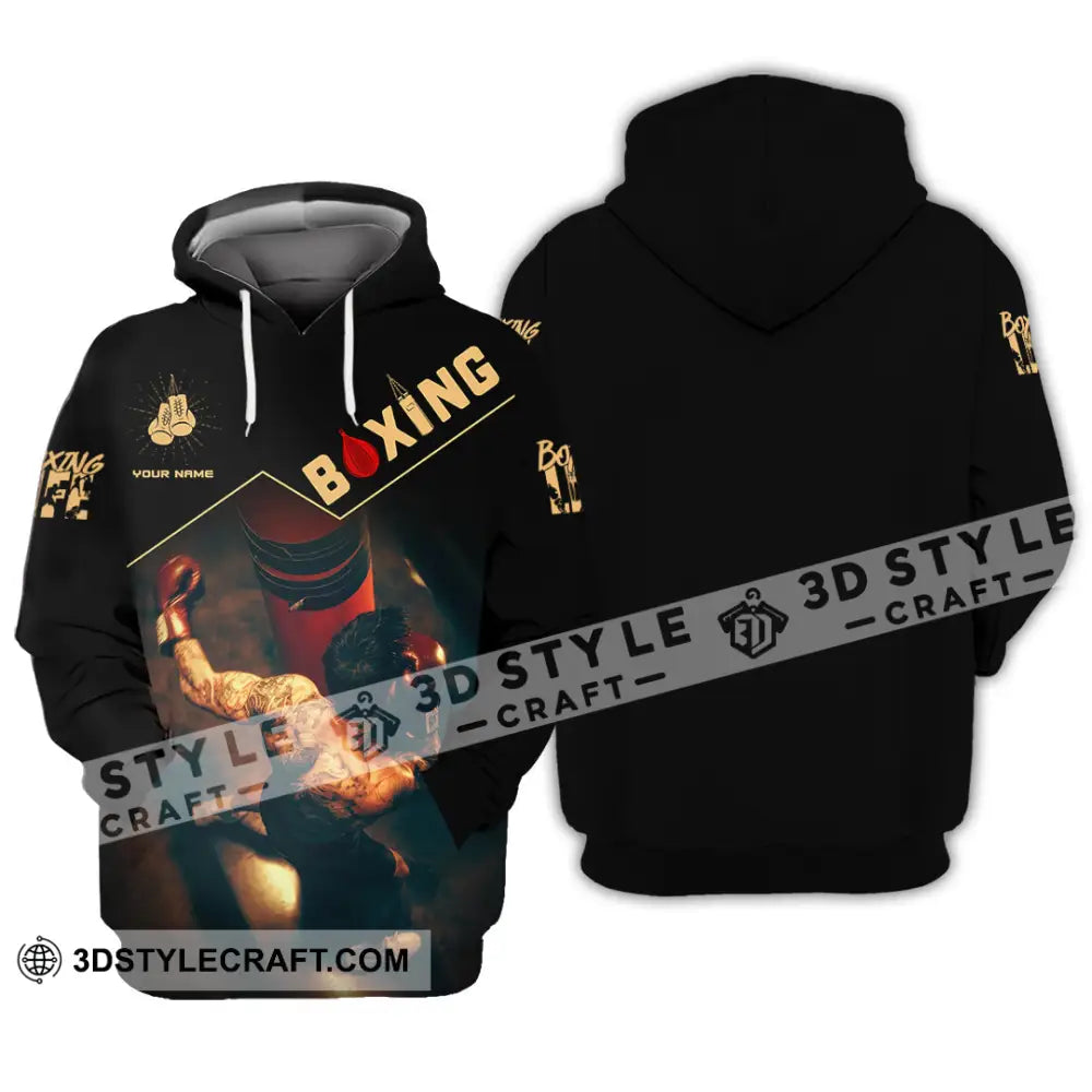 Unisex Shirt Custom Name Boxing Long Sleeve T-Shirt Hoodie / S T-Shirt