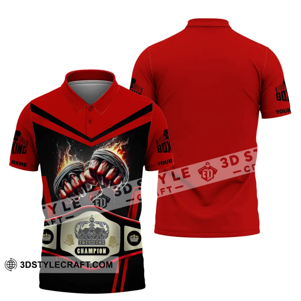 Unisex Shirt Custom Name Boxing Long Sleeve T-Shirt Polo / S T-Shirt