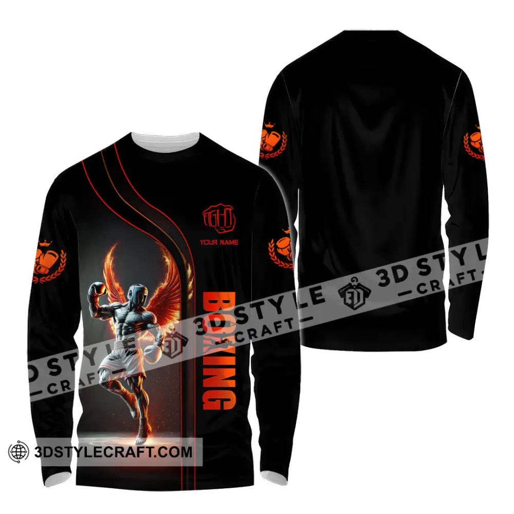 Unisex Shirt Custom Name Boxing Long Sleeve T-Shirt / S T-Shirt