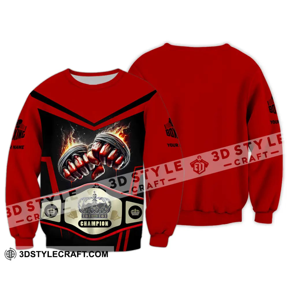 Unisex Shirt Custom Name Boxing Long Sleeve T-Shirt / S T-Shirt