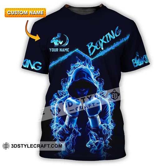 Unisex Shirt - Custom Text Boxing Blue T-Shirt