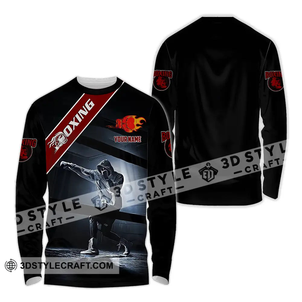 Unisex Shirt - Custom Text Boxing Long Sleeve / S T-Shirt