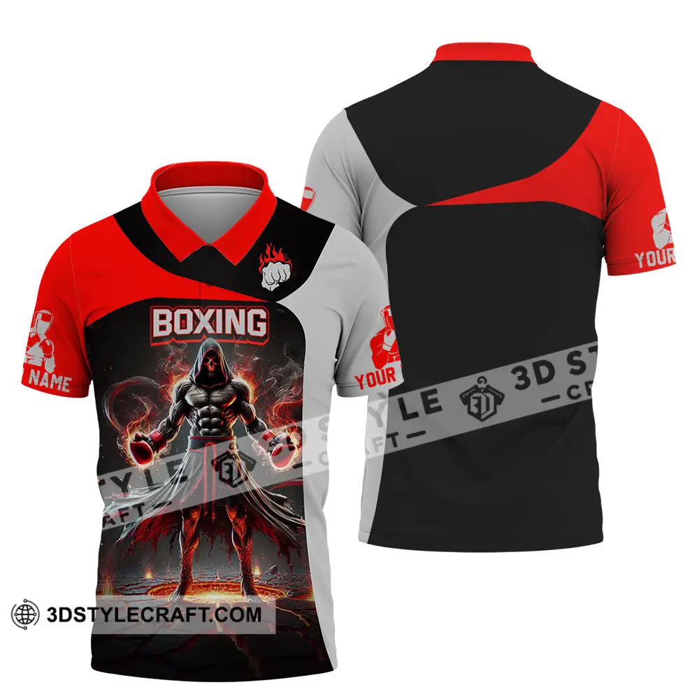 Unisex Shirt - Custom Text Boxing Polo / S T-Shirt