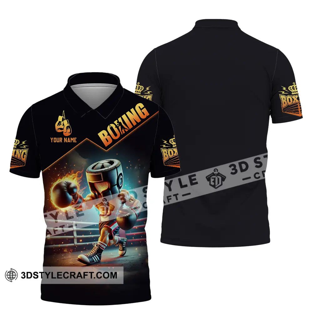 Unisex Shirt - Custom Text Boxing Polo / S T-Shirt
