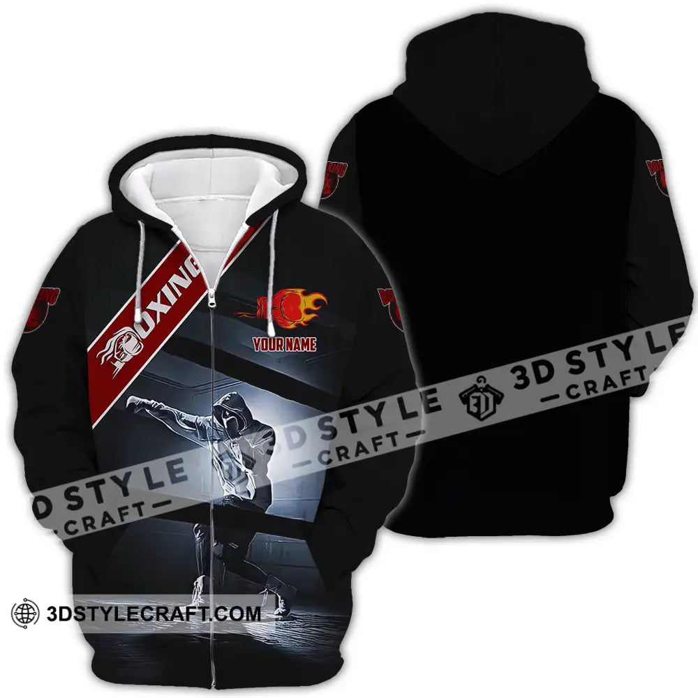 Unisex Shirt - Custom Text Boxing Zipper Hoodie / S T-Shirt
